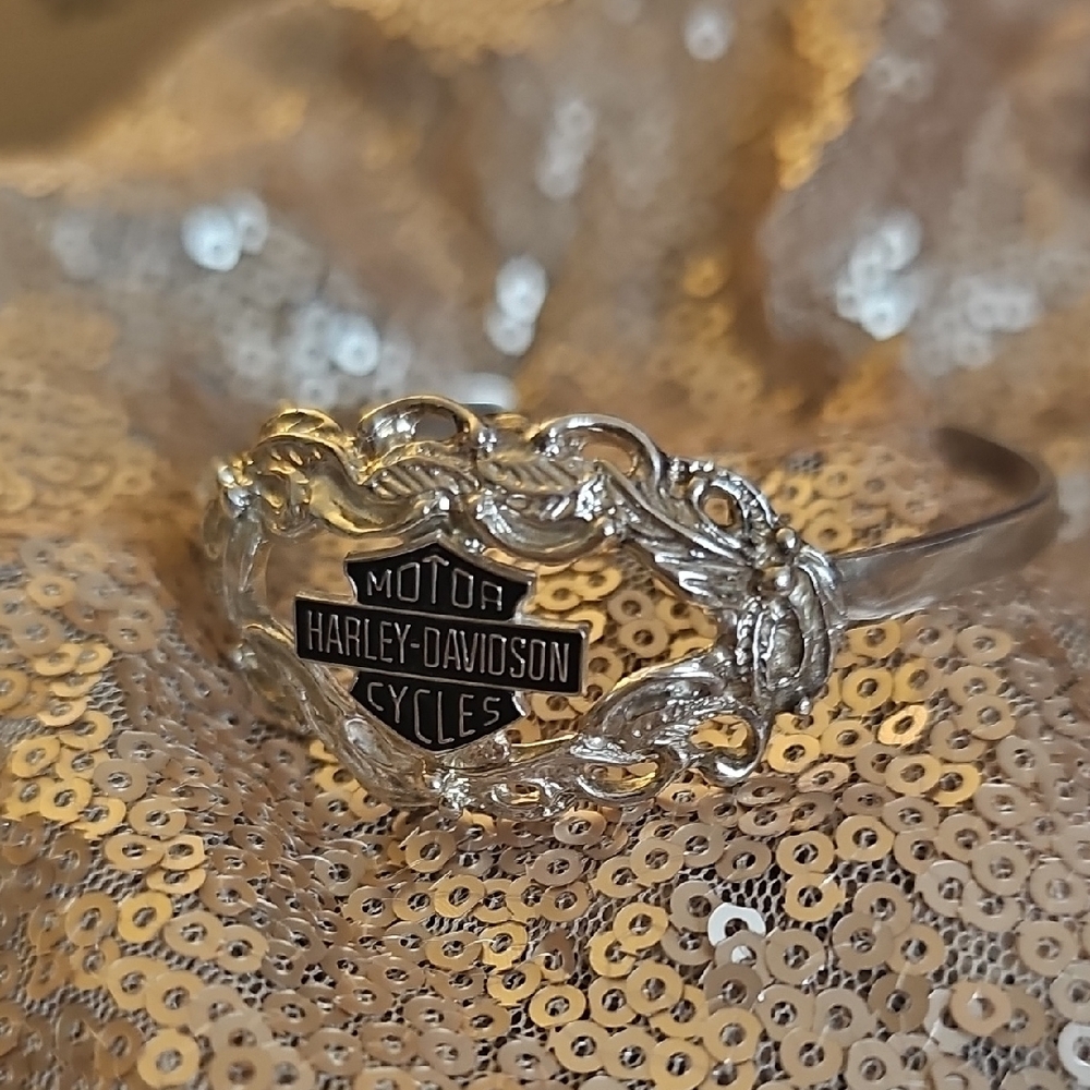 Harley-Davidson Sterling Silver and 10K Vintage Cuff Bracelet🧡🖤🧡🖤🧡🖤